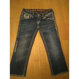 Rock Revival Capri Jeans Flap Pockets Size 25 Cute
